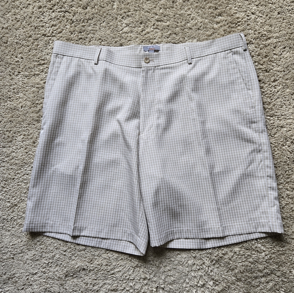 Peter Millar Wickins golf shorts beige mens 42